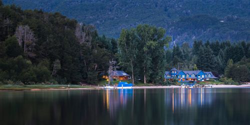 Argentina Travel Landscape Photography Las Balsas Gourmet Hotel and Spa at night Villa la Angostura Neuquen Patagonia Argentina South America