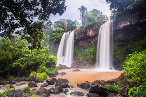 Argentina Travel Landscape Photography Salto Dos Hermanos Two Brothers Waterfall Iguazu Falls aka Iguassu Falls or Cataratas del Iguazu Misiones Province Argentina South America