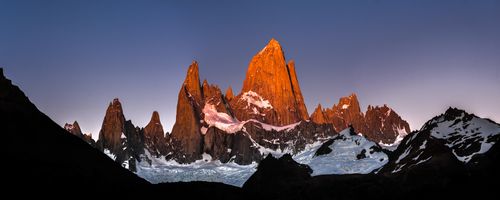 Argentina Travel Landscape Photography Sunrise at Mount Fitz Roy aka Cerro Chalten Los Glaciares National Park El Chalten Patagonia Argentina South America