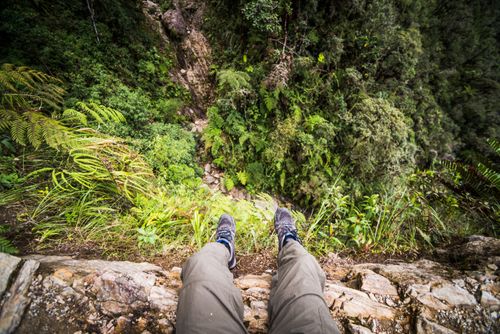 Bolivia Travel Landscape Photography Dangerous sheer drop on Death Road La Paz Department Bolivia South America