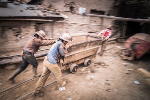 Bolivia Travel Landscape Photography Miners working at Potosi silver mines Department of Potosi Bolivia South America 2