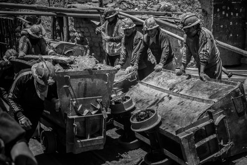 Bolivia Travel Landscape Photography Miners working at Potosi silver mines Department of Potosi Bolivia South America