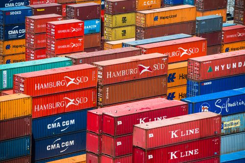 Chile Travel Landscape Photography Colourful containers in Valparaiso Port Valparaiso Province Chile South America