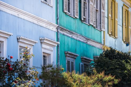 Chile Travel Landscape Photography Colourful houses in Valparaiso Valparaiso Province Chile South America