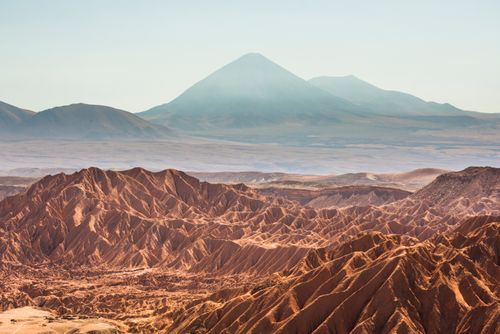 Chile Travel Landscape Photography Death Valley Valle de la Muerte and Licancabur Volcano San Pedro de Atacama Atacama Desert North Chile South America