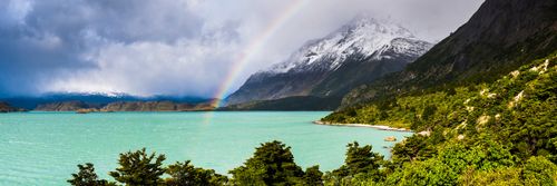 Chile Travel Landscape Photography Rainbow at Nordenskjold Lake Torres del Paine National Park Patagonia Chile South America