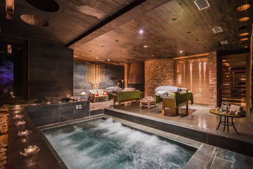 Chile Travel Landscape Photography Spa and jacuzzi hot tub at Hotel Alto Atacama Desert Lodge and Spa San Pedro de Atacama Atacama Desert Chile South America