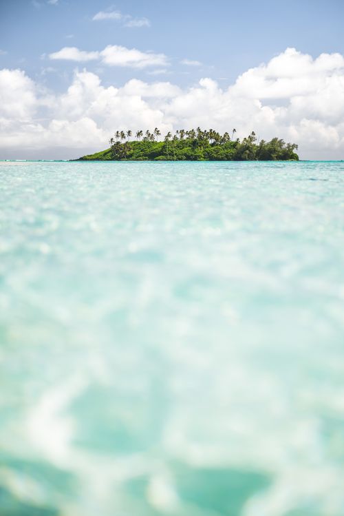 Cook Islands Landscape Travel Photography Tropical Island of Motu Taakoka covered in Palm Trees in Muri Lagoon Rarotonga Cook Islands 2