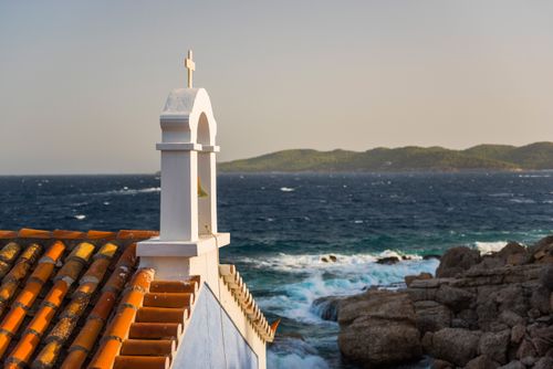 Greece Travel Photography Church on Spetses Saronic Islands Attica Region Aegean Coast Greece Europe