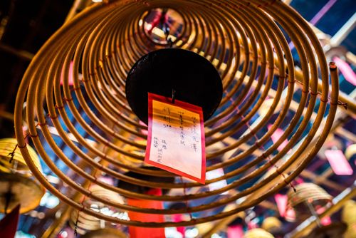 Hong Kong Travel Photography Incense coils at Man Mo Temple Sheung Wan Hong Kong Island Hong Kong China 2