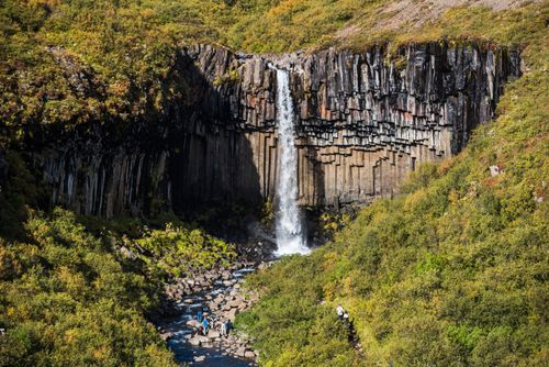Iceland Landscape Photography Svartifoss Black Waterfall and the Basalt Columns Skaftafell Vatnajokull National Park South Region of Iceland Sudurland