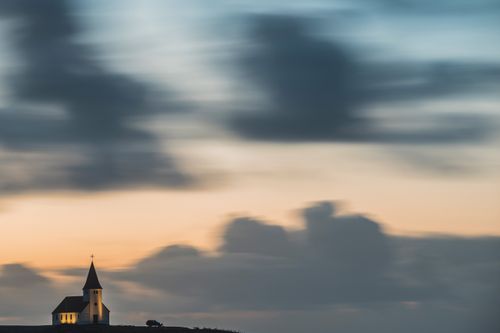 Iceland Landscape Photography Vik i Myrdal Church at sunrise South Region Sudurland Iceland