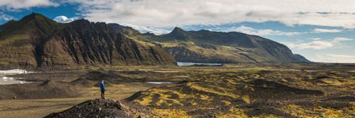 Iceland Travel Photography Tourist in Skaftafell National Park South Region of Iceland Sudurland