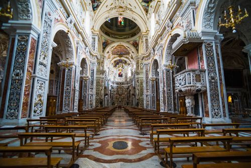 Italy Sicily Travel Photography Church of Saint Mary of Gesu interior aka Chiesa del Gesu or Casa Professa Palermo Sicily Italy Europe