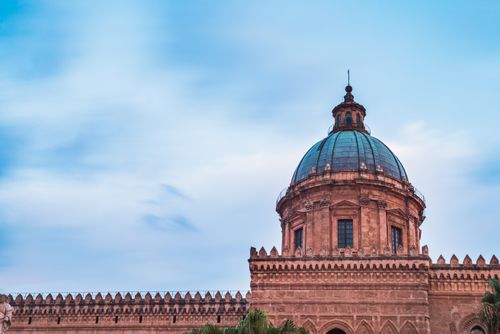 Italy Sicily Travel Photography Long exposure photo of the dome of Palermo Cathedral Duomo di Palermo Sicily Italy Europe