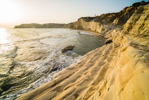 Italy Sicily Travel Photography Scala dei Turchi at sunset Realmonte Agrigento Sicily Italy Europe