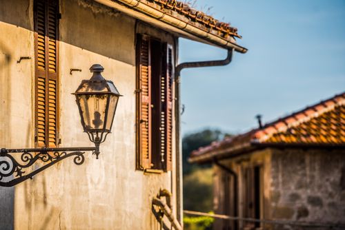 Italy Architecture Photography Aguillara Sabazia Town Lake Bracciano Province of Rome Italy