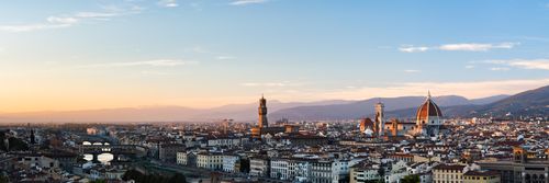 Italy Architecture Photography View over Florence at sunset seen from Piazzale Michelangelo Hill Tuscany Italy