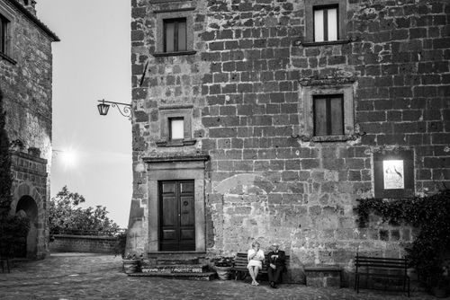 Italy Street Photography Civita di Bagnoregio at night Province of Viterbo Italy