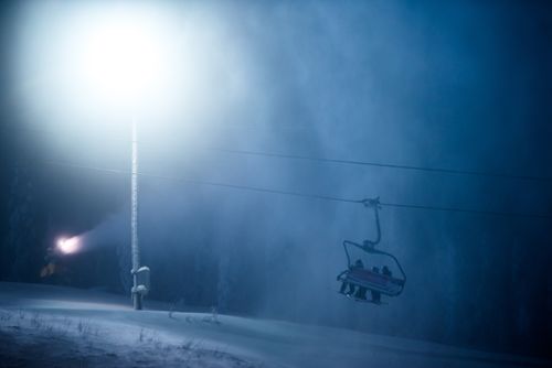Lapland Finland Travel Photography Ski lifts and ski slopes in the ski resort of Levi inside the Arctic Circle in Finnish Lapland Finland 2