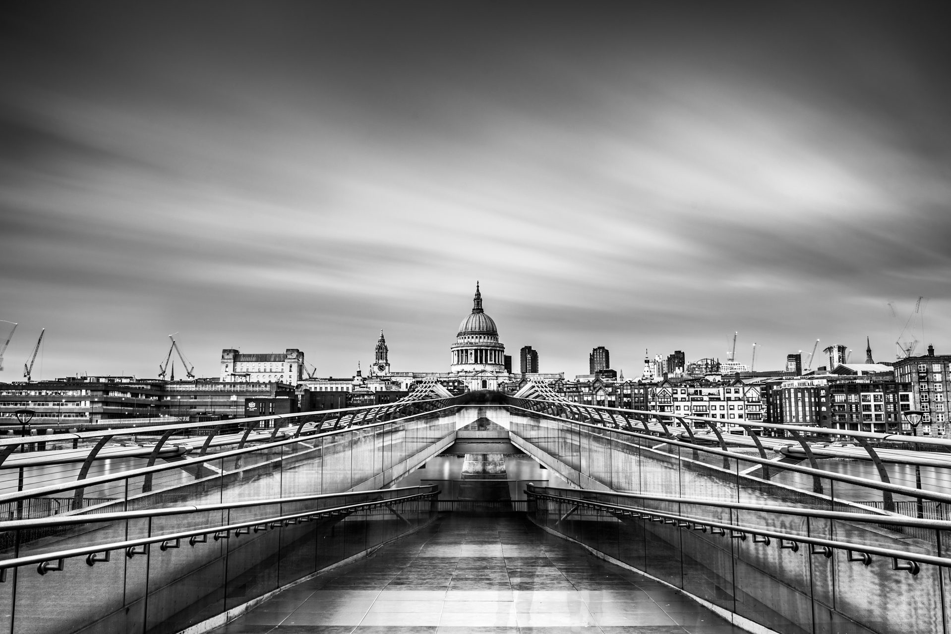 London Travel Photography St Pauls Cathedral seen across Millennium Bridge City of London London England United Kingdom
