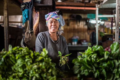Madagascar Documentary Travel Photography Vendor in Antisrabe Market Vakinankaratra Region Madagascar Central Highlands