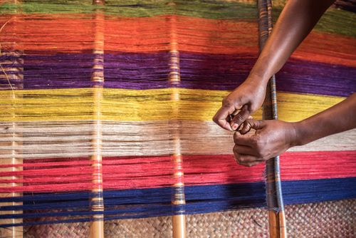 Madagascar Documentary Travel Photography Weaving with silk Ambalavao Madagascar Central Highlands