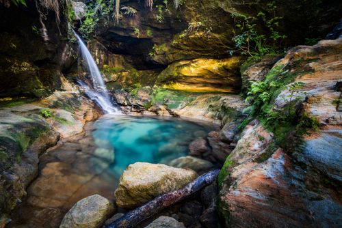 Madagascar Landscape Photography Waterfall in Isalo National Park Ihorombe Region Southwest Madagascar