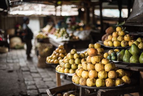 Madagascar Travel Photography Fruit and vegetables for sale Antisrabe Market Vakinankaratra Region Madagascar Central Highlands