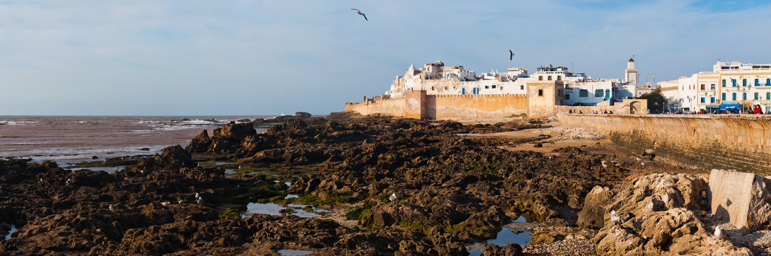 Morocco Travel Photography Panoramic photo of the old Medina of Essaouira and the seafront formerly Mogador UNESCO World Heritage Site Morocco North Africa Africa