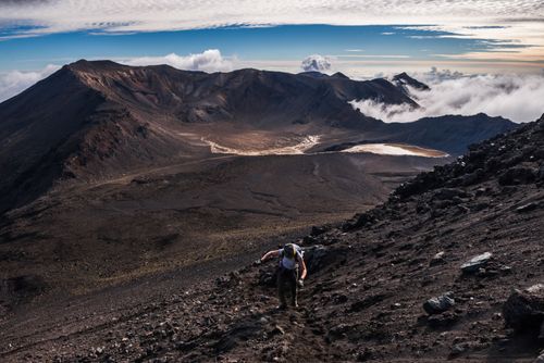 New Zealand Adventure Travel Photography Climbing Mount Ngauruhoe Volcano Tongariro Alpine Crossing Tongariro National Park North Island New Zealand