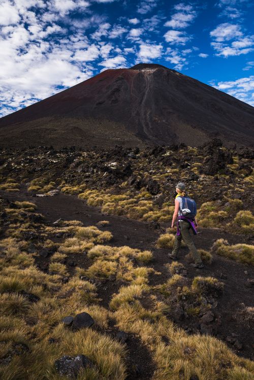 New Zealand Adventure Travel Photography Female hiking the Tongariro Alpine Crossing Trek Tongariro National Park North Island New Zealand