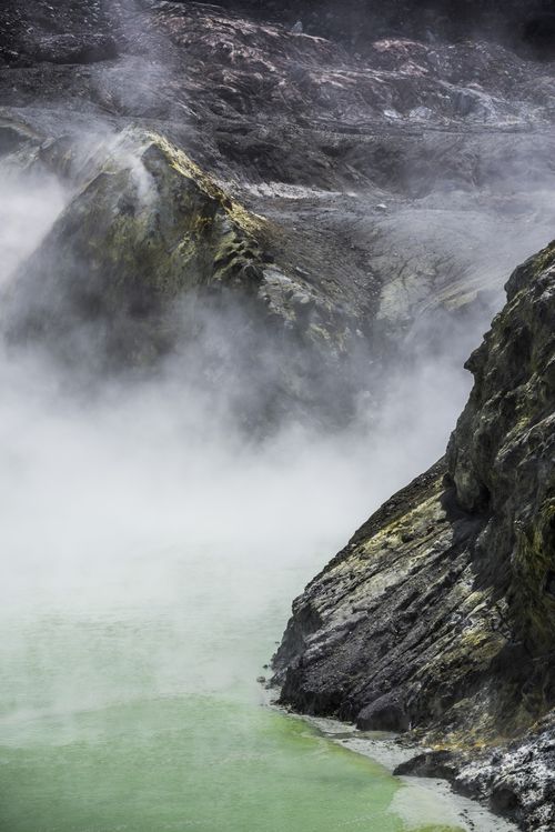 New Zealand Landscape Photography Acid Crater Lake White Island Volcano an active volcano in the Bay of Plenty North Island New Zealand