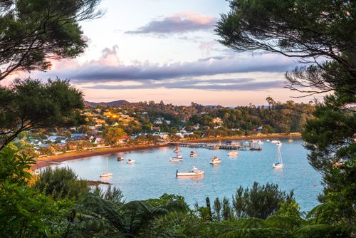 New Zealand Landscape Travel Photography Russell at sunset Bay of Islands Northland Region North Island New Zealand