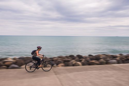 New Zealand Travel Photography Cycling on New Plymouth 12 7km award winning Coastal Walkway Taranaki Region North Island New Zealand