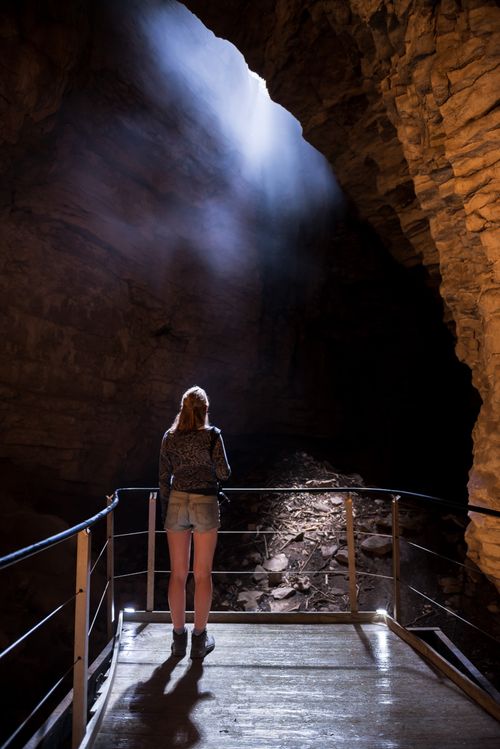 New Zealand Travel Photography Tourist in Waitomo Caves Waikato Region North Island New Zealand