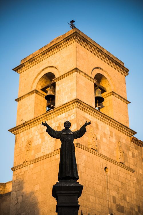 Peru Architecture Travel Photography San Francisco Church and Monastery San Francisco Plaza Arequipa Peru South America
