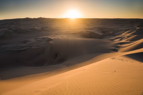 Peru Landscape Travel Photography Sand dunes in the desert at sunset Huacachina Ica Region Peru South America