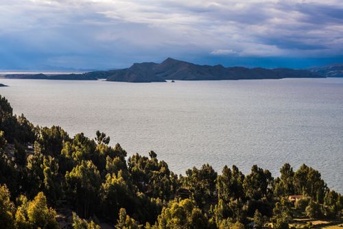 Peru Landscape Travel Photography View of Lake Titicaca from Amantani Islands Isla Amantani Peru South America