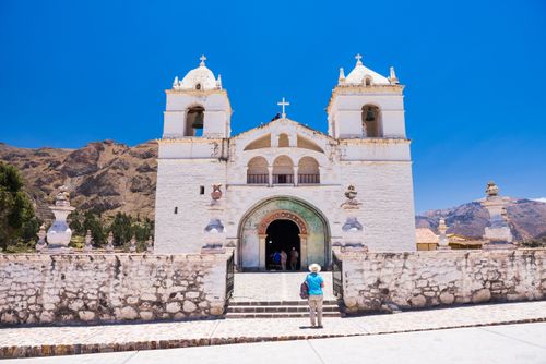 Peru Travel Photography Iglesia de Santa Ana de Maca a church in Maca Colca Canyon Peru South America