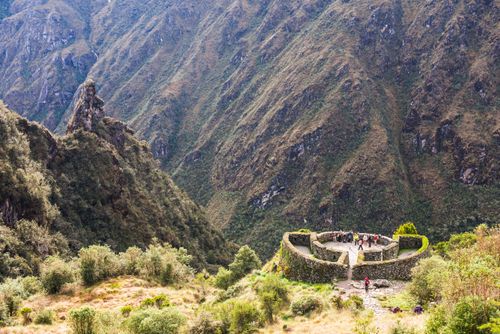 Peru Travel Photography Inca ruins of a Tambo called Runkuraqay on Inca Trail Trek day 3 Cusco Region Peru South America