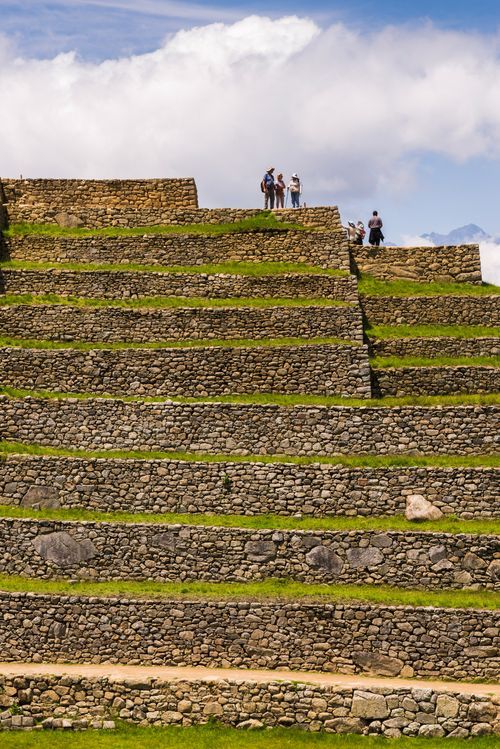 Peru Travel Photography Inca terraces at Machu Picchu Inca ruins Cusco Region Peru South America