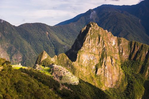 Peru Travel Photography Machu Picchu Inca ruins and Huayna Picchu Wayna Picchu Cusco Region Peru South America
