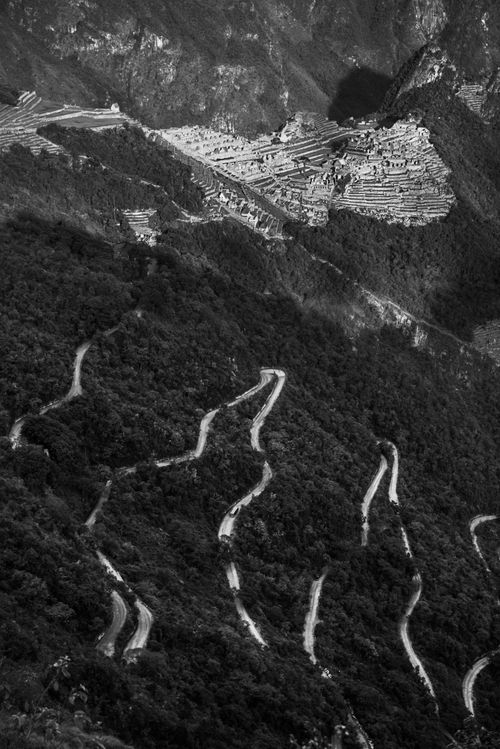 Peru Travel Photography Machu Picchu Inca ruins seen from Sun Gate Inti Punku or Intipuncu Cusco Region Peru South America