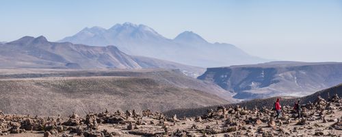 Peru Travel Photography Volcanoes behind Abra Patapampa a 4910m high mountain pass between Arequipa and Chivay Andes Peru South America