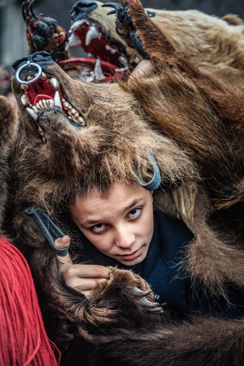 Romania Documentary Travel Photography New Year Bear Dancing Festival Comanesti Moldova Romania 10
