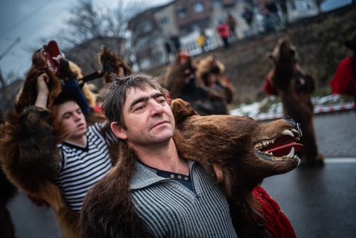 Romania Documentary Travel Photography New Year Bear Dancing Festival Comanesti Moldova Romania 4