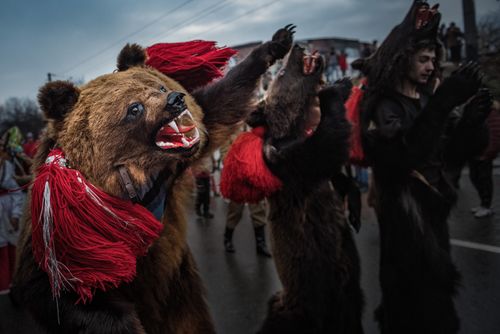 Romania Documentary Travel Photography New Year Bear Dancing Festival Comanesti Moldova Romania 6