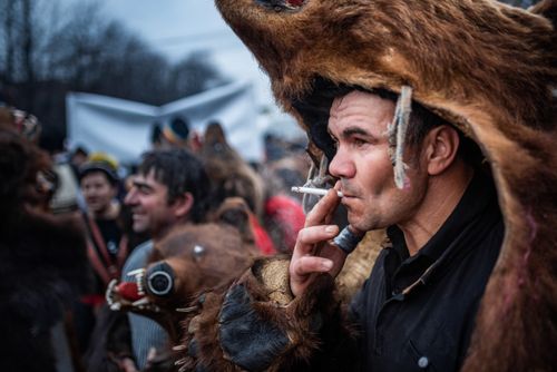 Romania Documentary Travel Photography New Year Bear Dancing Festival Comanesti Moldova Romania 8