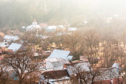 Romania Landscape Travel Photography Viscri seen from the Fortified church and fortress UNESCO World Heritage Site Transylvania Romania